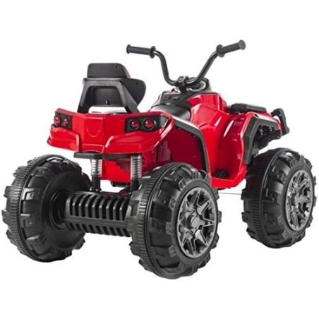 Super Quad Lander elettrico per Bambini 12V doppio motore Full optional con Ammortozzatori Rosso