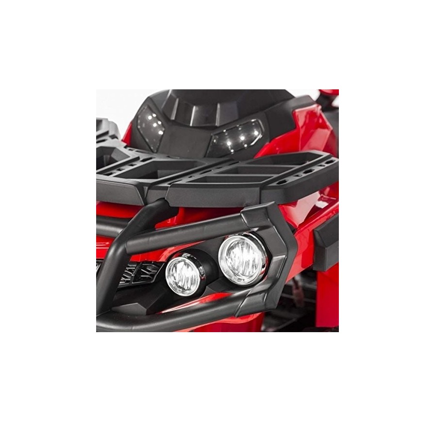 Super Quad Lander elettrico per Bambini 12V doppio motore Full optional con Ammortozzatori Rosso