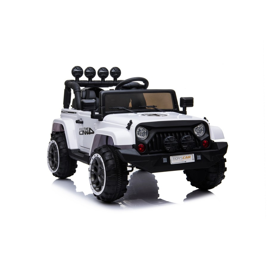 Auto Macchina Elettrica per Bambini Fuoristrada Bianca 12V MP3 Led con Telecomando Full Optional Sedili in Pelle