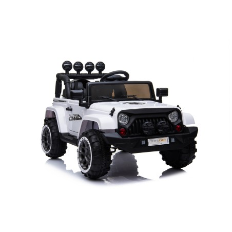 Auto Macchina Elettrica per Bambini Fuoristrada Bianca 12V MP3 Led con Telecomando Full Optional Sedili in Pelle