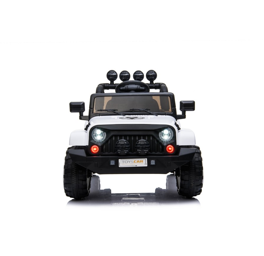 Auto Macchina Elettrica per Bambini Fuoristrada Bianca 12V MP3 Led con Telecomando Full Optional Sedili in Pelle