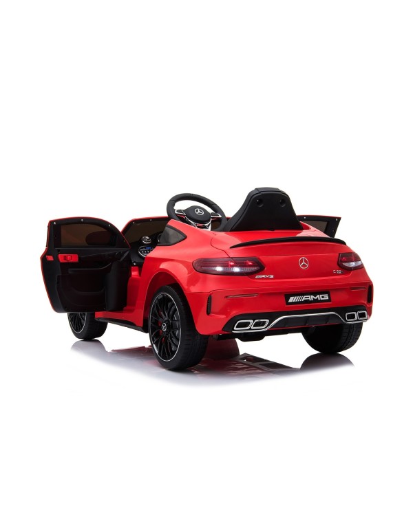 Auto Elettrica per Bambini 12V Mercedes C63 AMG Rossa Porte Apribili con telecomando|Toys Car