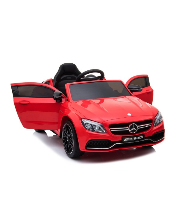 Auto Elettrica per Bambini 12V Mercedes C63 AMG Rossa Porte Apribili con telecomando|Toys Car