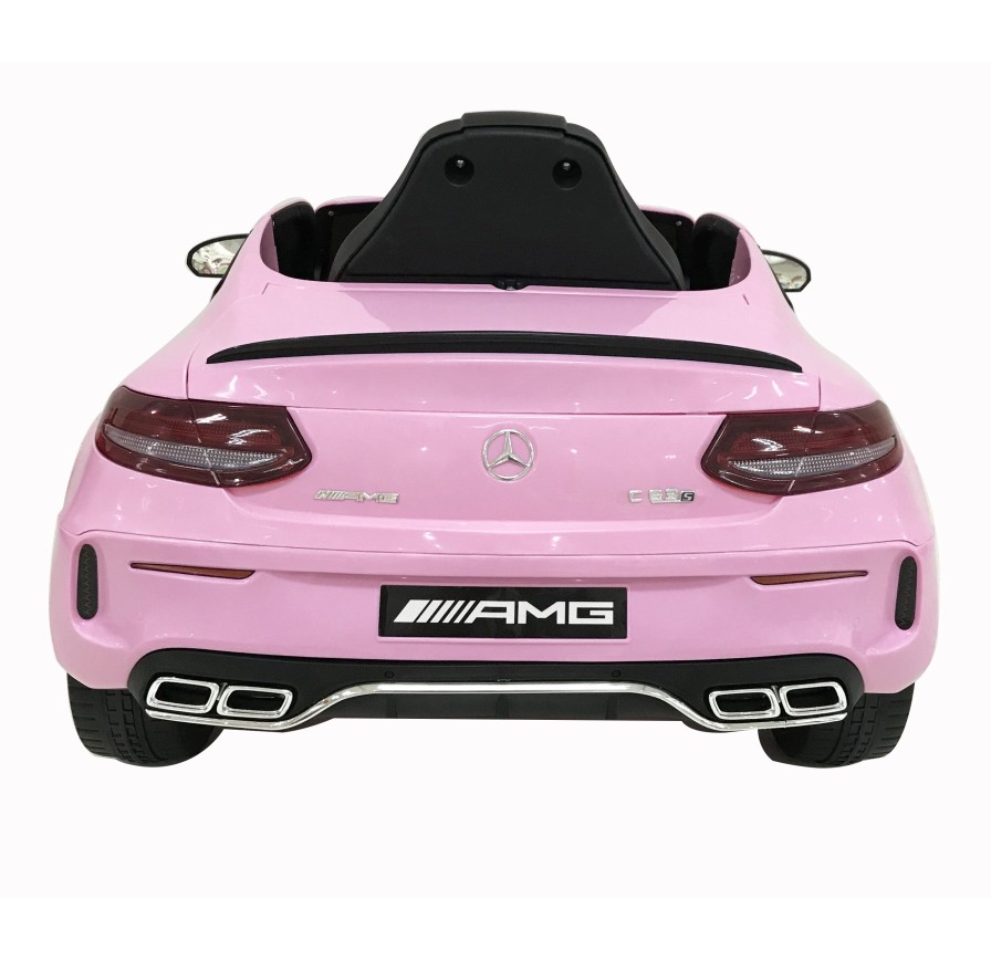 Auto Elettrica per Bambini 12V Mercedes C63 AMG Rosa Porte Apribili con telecomando