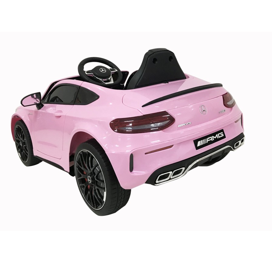 Auto Elettrica per Bambini 12V Mercedes C63 AMG Rosa Porte Apribili con telecomando