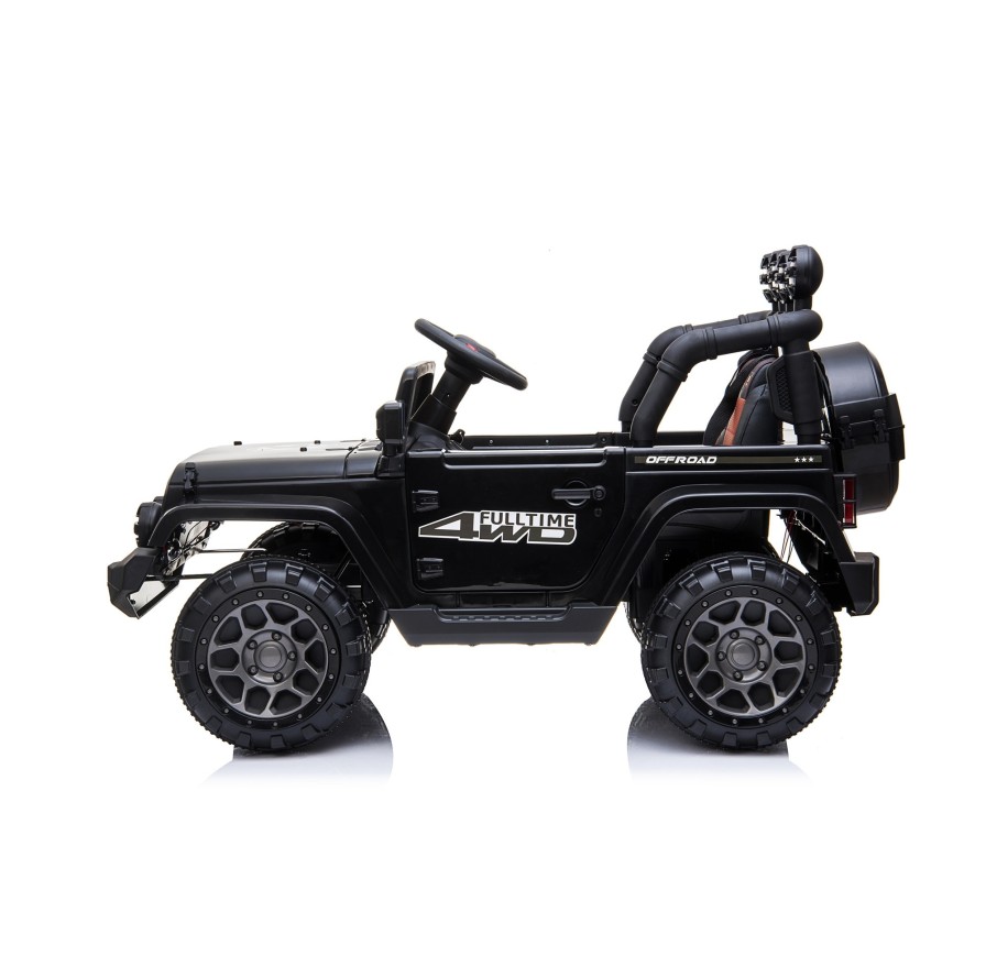 Auto Elettrica Jeep Adventure 12V - Ruote in Gomma e Sedili in Pelle Telecomando Mp3 Nera|Toys Car