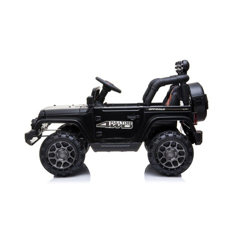 Auto Elettrica Jeep Adventure 12V - Ruote in Gomma e Sedili in Pelle Telecomando Mp3 Nera|Toys Car
