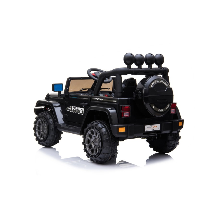 Auto Elettrica Jeep Adventure 12V - Ruote in Gomma e Sedili in Pelle Telecomando Mp3 Nera|Toys Car