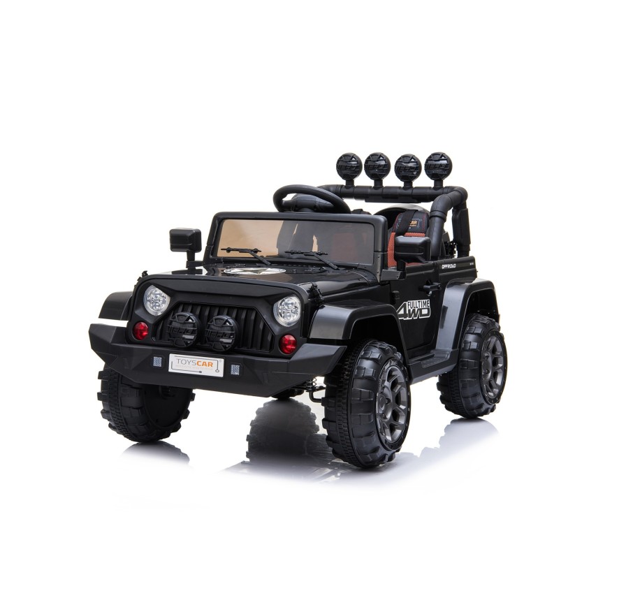 Auto Elettrica Jeep Adventure 12V - Ruote in Gomma e Sedili in Pelle Telecomando Mp3 Nera|Toys Car