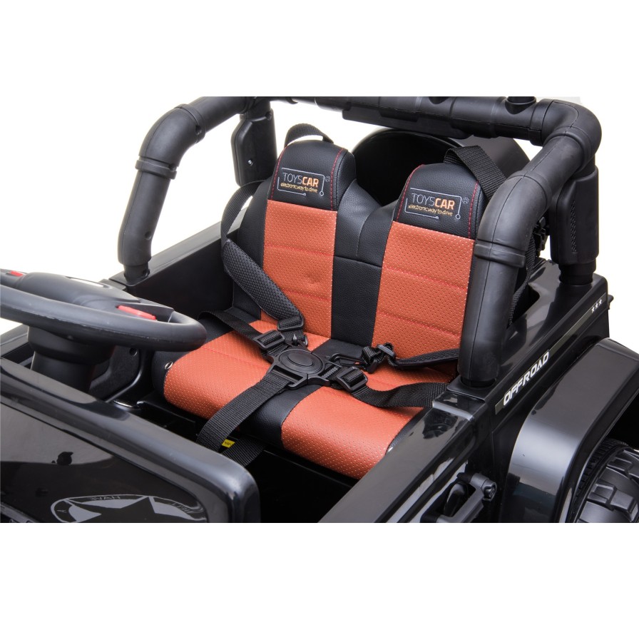 Auto Elettrica Jeep Adventure 12V - Ruote in Gomma e Sedili in Pelle Telecomando Mp3 Nera|Toys Car
