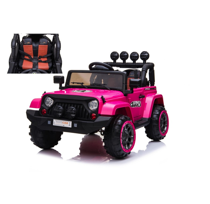 Auto Macchina Elettrica per Bambini Fuoristrada Adventure Rosa 12V MP3 Led con Telecomando Full Optional Sedili in Pelle