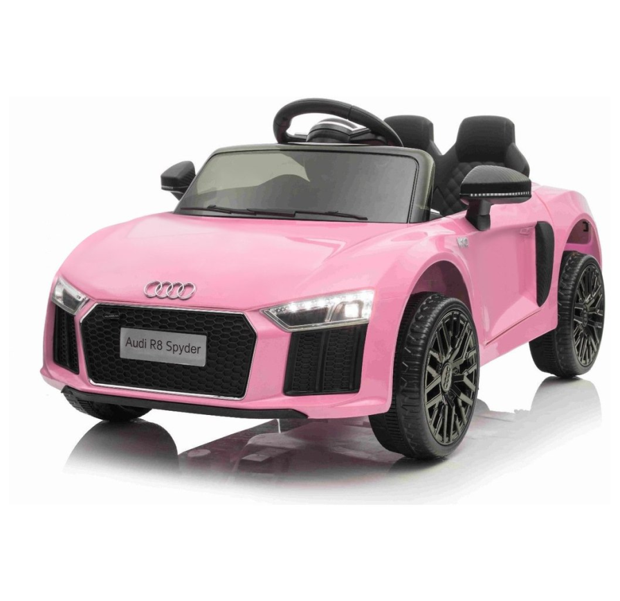 Auto Macchina Elettrica 12V R8 Spyder per Bambini Led MP3 con Telecomando Sedile in pelle Rosa