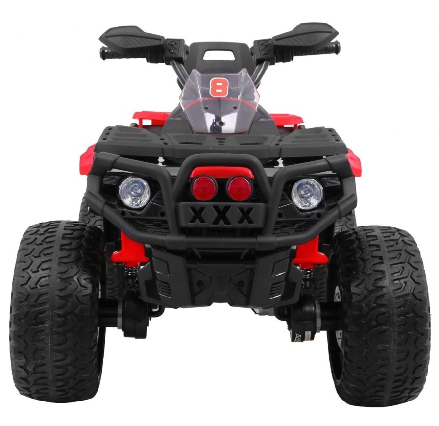 Super Quad elettrico Maverick per Bambini 12V doppio motore Full optional con Ammortozzatori Bianco Nero/rosso