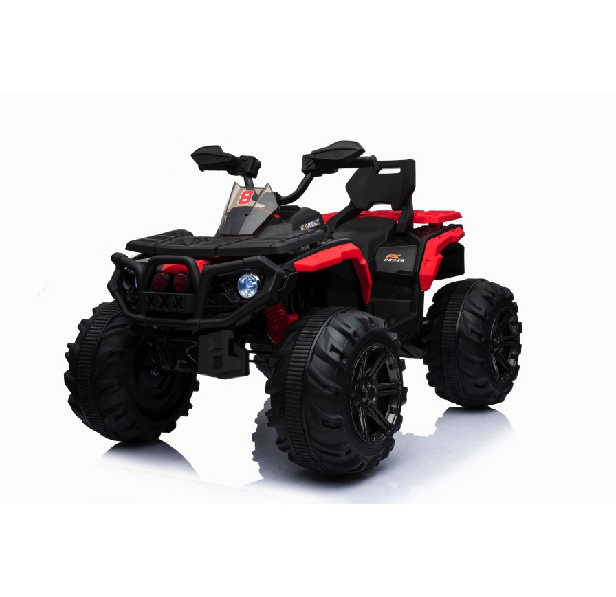 Super Quad elettrico Maverick per Bambini 12V doppio motore Full optional con Ammortozzatori Bianco Nero/rosso