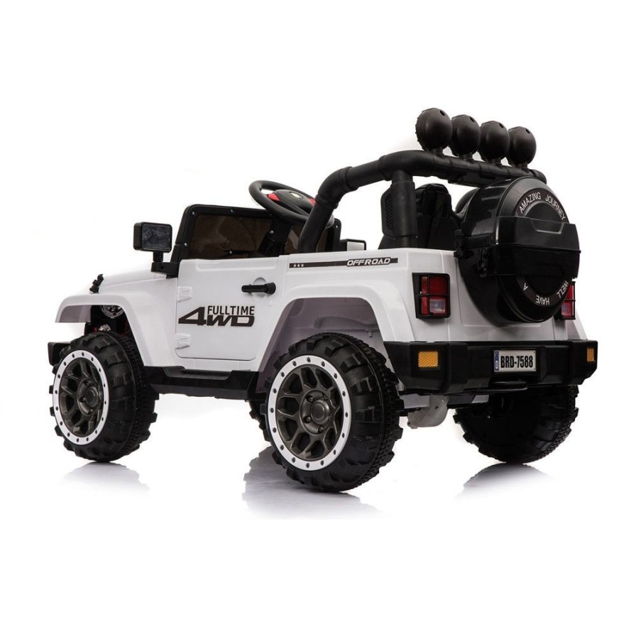 Auto Macchina Elettrica per Bambini Fuoristrada Bianca 12V MP3 Led con Telecomando Full Optional Sedili in Pelle