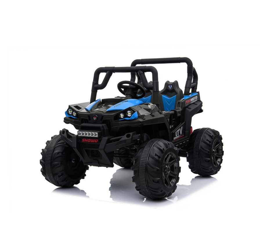 Auto Macchina Elettrica Jeep Fuoristrada Racing 2 Posti 12V per Bambini porte apribili Con telecomando (Blue)