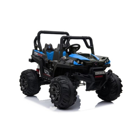 Auto Macchina Elettrica Jeep Fuoristrada Racing 2 Posti 12V per Bambini porte apribili Con telecomando (Blue)
