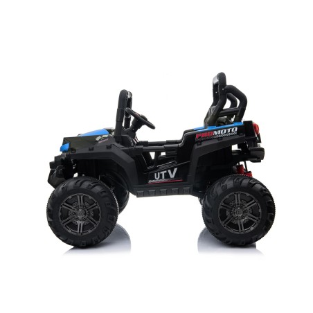 Auto Macchina Elettrica Jeep Fuoristrada Racing 2 Posti 12V per Bambini porte apribili Con telecomando (Blue)