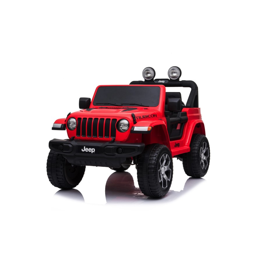 Auto Macchina Elettrica Jeep Wrangler Rubicon 12V per Bambini porte apribili Con telecomando Full accessori (Rossa)
