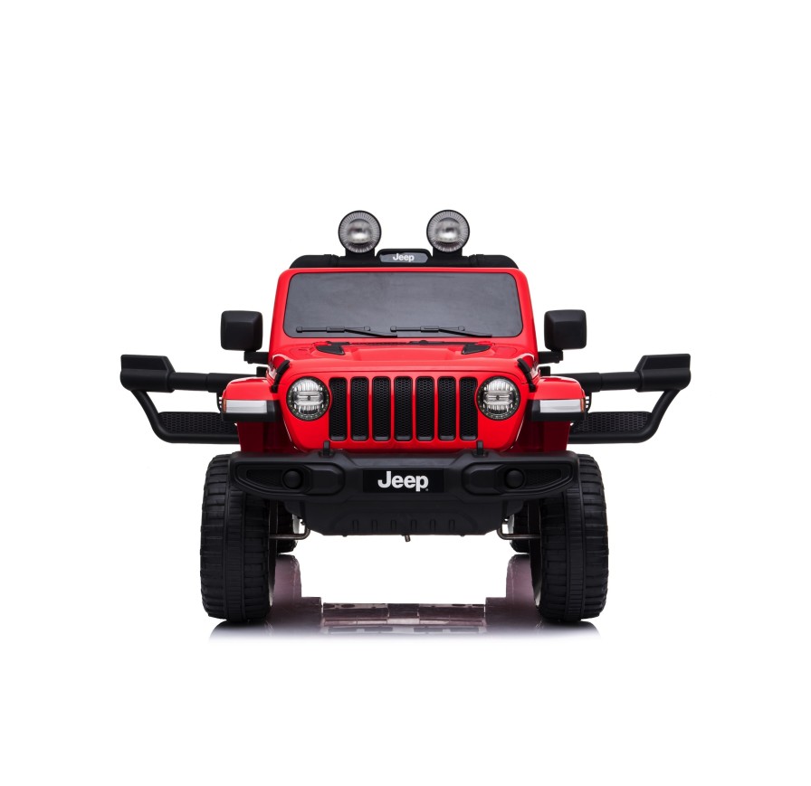 Auto Macchina Elettrica Jeep Wrangler Rubicon 12V per Bambini porte apribili Con telecomando Full accessori (Rossa)
