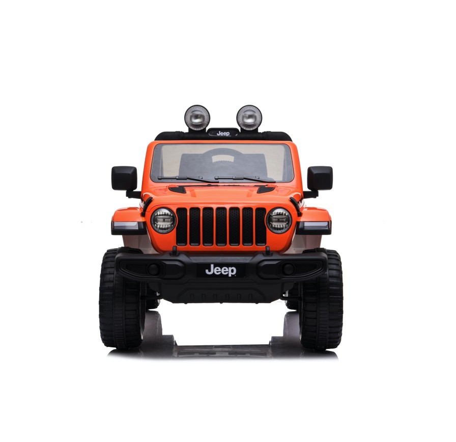 Auto Macchina Elettrica Jeep Wrangler Rubicon 12V per Bambini porte apribili Con telecomando Full accessori (Orange)