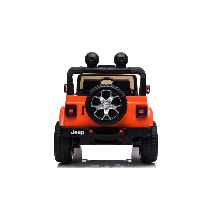Auto Macchina Elettrica Jeep Wrangler Rubicon 12V per Bambini porte apribili Con telecomando Full accessori (Orange)