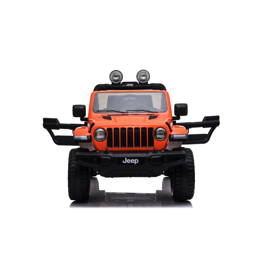 Auto Macchina Elettrica Jeep Wrangler Rubicon 12V per Bambini porte apribili Con telecomando Full accessori (Orange)
