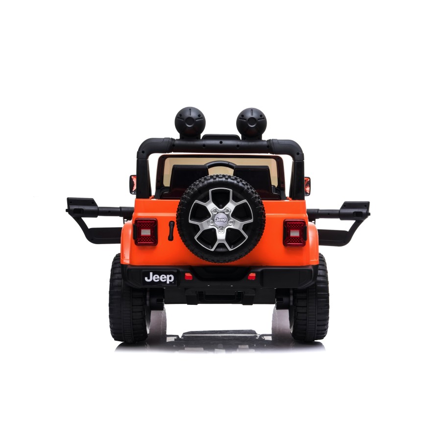 Auto Macchina Elettrica Jeep Wrangler Rubicon 12V per Bambini porte apribili Con telecomando Full accessori (Orange)
