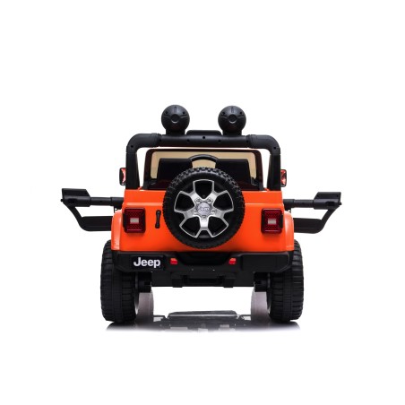 Auto Macchina Elettrica Jeep Wrangler Rubicon 12V per Bambini porte apribili Con telecomando Full accessori (Orange)