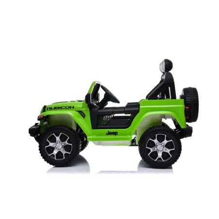 Auto Macchina Elettrica Jeep Wrangler Rubicon 12V per Bambini porte apribili Con telecomando Full accessori (Green)