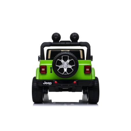 Auto Macchina Elettrica Jeep Wrangler Rubicon 12V per Bambini porte apribili Con telecomando Full accessori (Green)