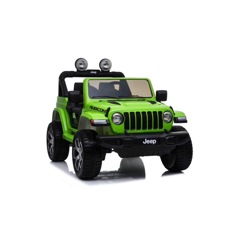Auto Macchina Elettrica Jeep Wrangler Rubicon 12V per Bambini porte apribili Con telecomando Full accessori (Green)