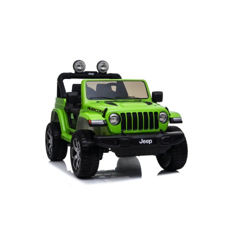 Auto Macchina Elettrica Jeep Wrangler Rubicon 12V per Bambini porte apribili Con telecomando Full accessori (Green)
