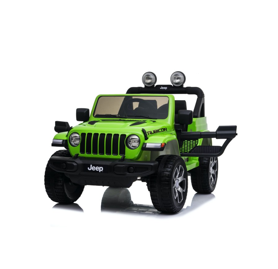 Auto Macchina Elettrica Jeep Wrangler Rubicon 12V per Bambini porte apribili Con telecomando Full accessori (Green)