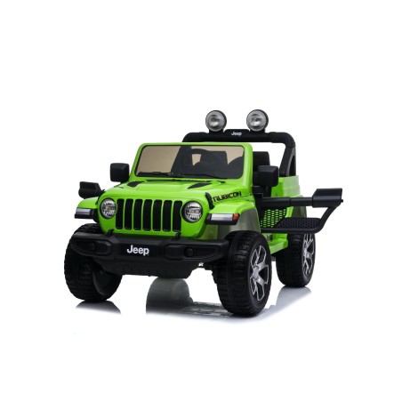 Auto Macchina Elettrica Jeep Wrangler Rubicon 12V per Bambini porte apribili Con telecomando Full accessori (Green)