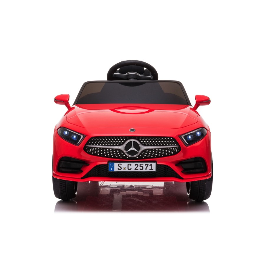 Auto Macchina Elettrica per Bambini 12V Mercedes CLS 350 AMG Rossa con Sedile in Pelle Telecomando 2.4 GHz Porte Apribili e MP3