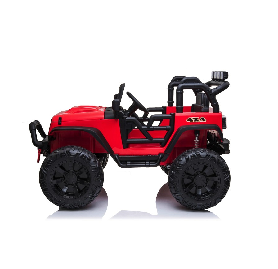 Auto Macchina Elettrica Fuoristrada Big Adventure 24V Rossa per Bambini 2 Posti Full Optional sedile in pelle telecomando porte 