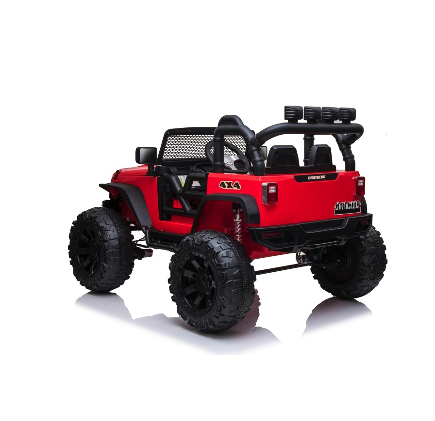 Auto Macchina Elettrica Fuoristrada Big Adventure 24V Rossa per Bambini 2 Posti Full Optional sedile in pelle telecomando porte 