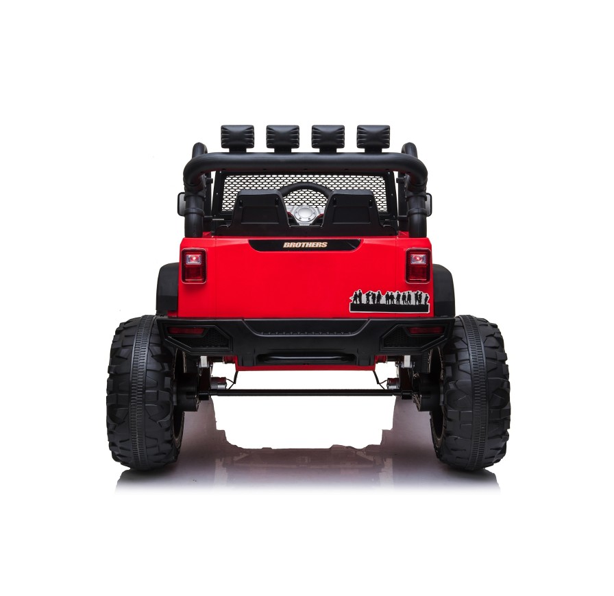 Auto Macchina Elettrica Fuoristrada Big Adventure 24V Rossa per Bambini 2 Posti Full Optional sedile in pelle telecomando porte 