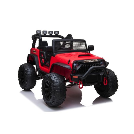 Auto Macchina Elettrica Fuoristrada Big Adventure 24V Rossa per Bambini 2 Posti Full Optional sedile in pelle telecomando porte|Toys Car