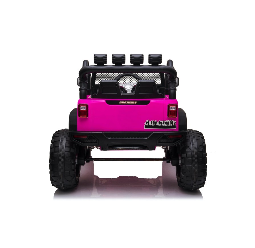 Auto Macchina Elettrica Fuoristrada Big Adventure 24V Rosa per Bambini 2 Posti Full Optional sedile in pelle telecomando porte a
