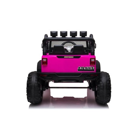 Auto Macchina Elettrica Fuoristrada Big Adventure 24V Rosa per Bambini 2 Posti Full Optional sedile in pelle telecomando porte a