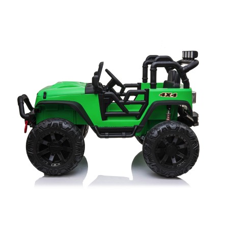 Auto Macchina Elettrica Fuoristrada Big Adventure 24V Verde per Bambini 2 RUOTE IN GOMMA Posti Full Optional sedile in pelle|Toys Car