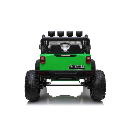 Auto Macchina Elettrica Fuoristrada Big Adventure 24V Verde per Bambini 2 RUOTE IN GOMMA Posti Full Optional sedile in pelle|Toys Car