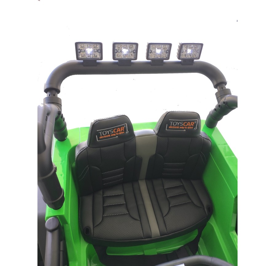 Auto Macchina Elettrica Fuoristrada Big Adventure 24V Verde per Bambini 2 Posti Full Optional sedile in pelle telecomando porte