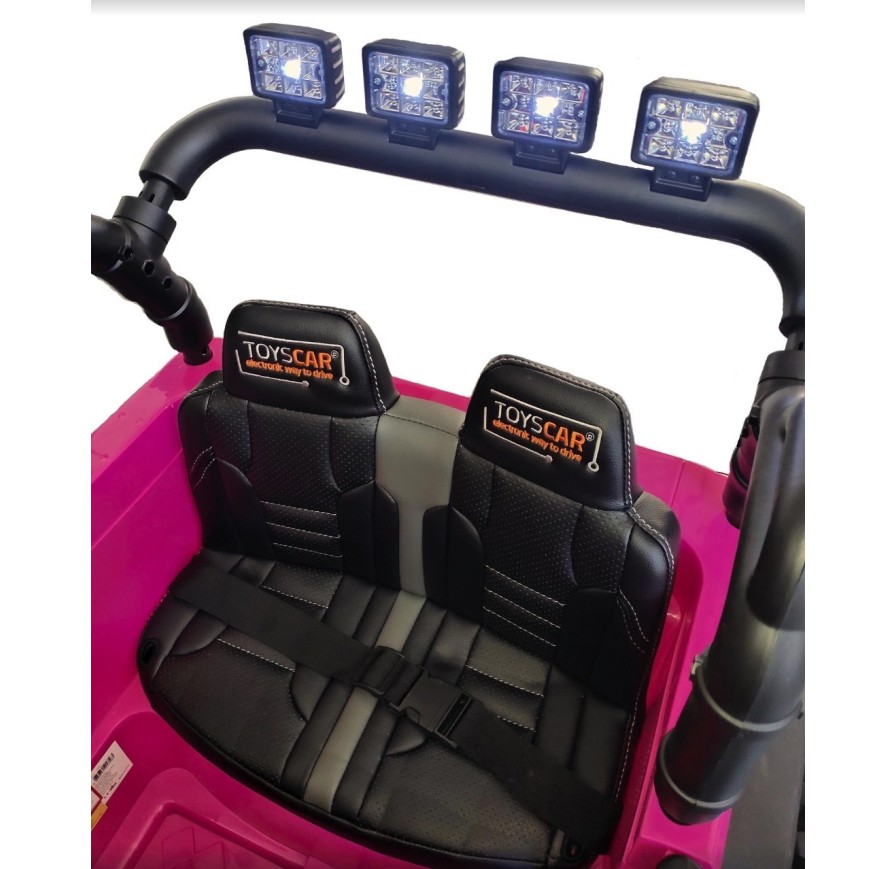 Auto Macchina Elettrica Fuoristrada Big Adventure 24V Rosa per Bambini 2 Posti Full Optional sedile in pelle telecomando porte a