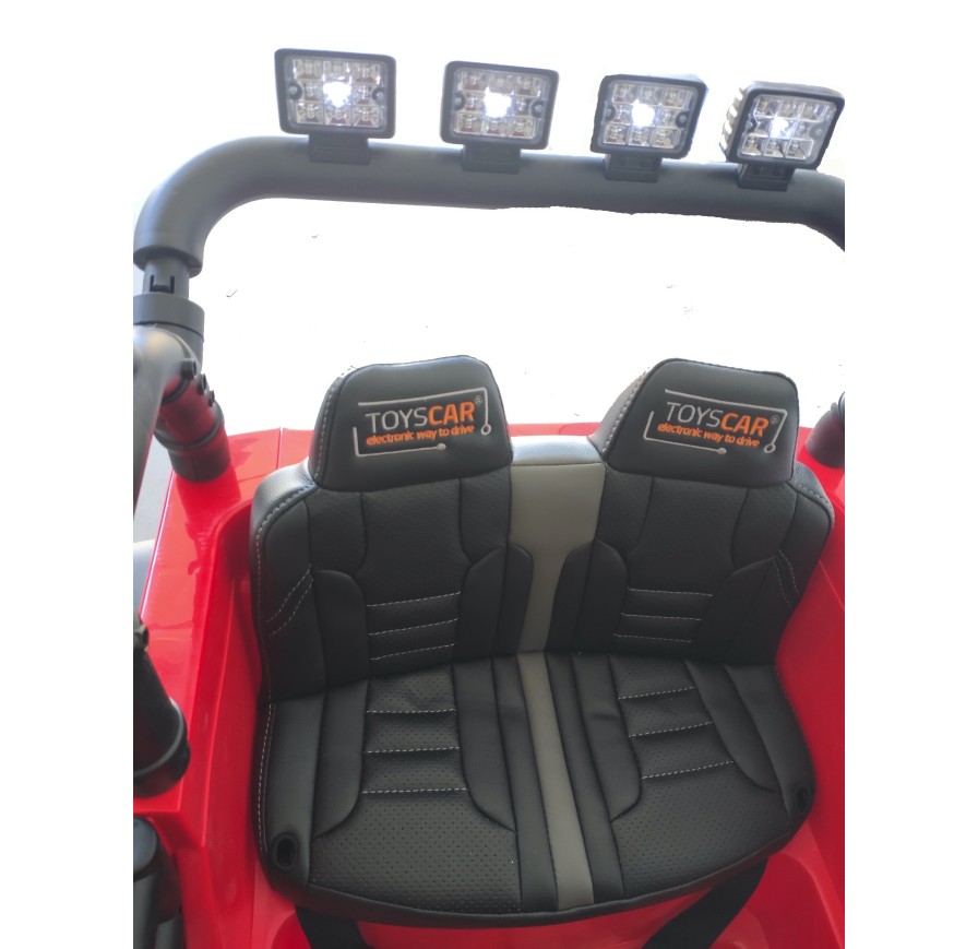 Auto Macchina Elettrica Fuoristrada Big Adventure 24V Rossa per Bambini 2 Posti Full Optional sedile in pelle telecomando porte 