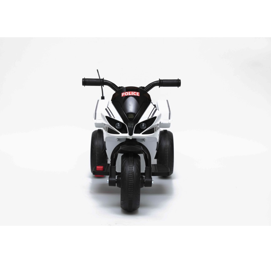 Moto Elettrica Polizia per bambini con Musiche Luci Mp3 Marcia avanti e indietro accelleratore 3 ruote