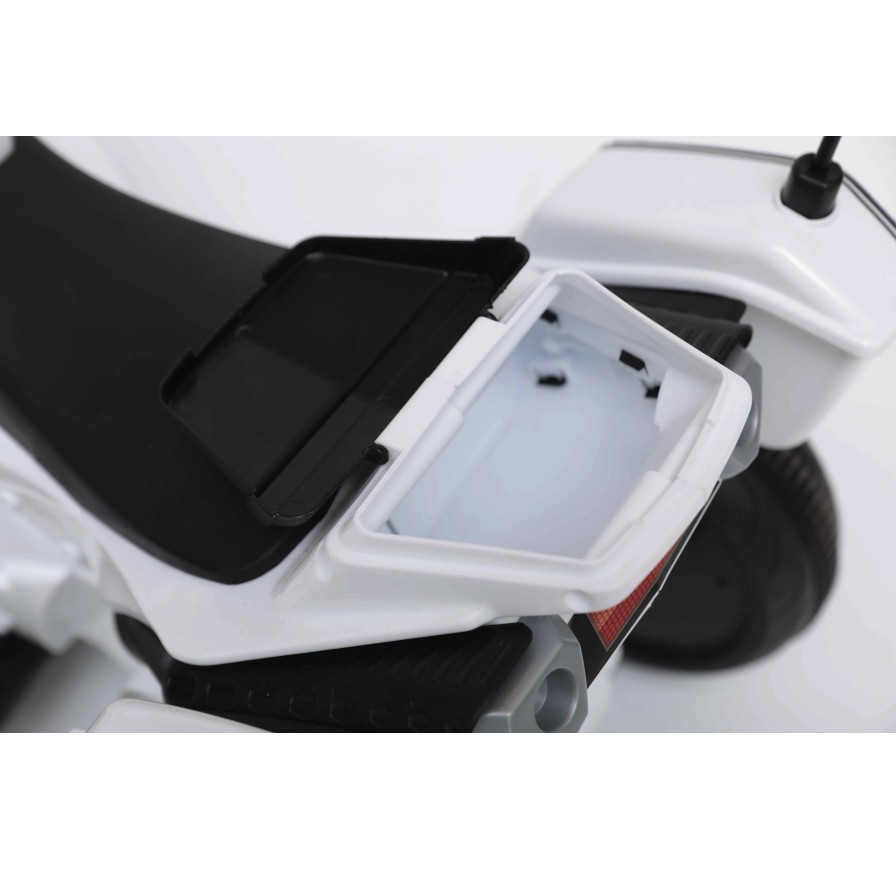 Moto Elettrica per bambini Polizia Rosa con Musiche Luci Mp3 Marcia avanti e indietro accelleratore 3 ruote