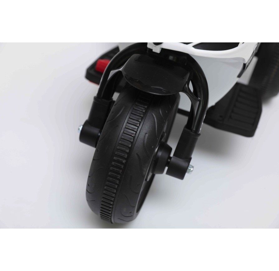 Moto Elettrica per bambini Polizia Rosa con Musiche Luci Mp3 Marcia avanti e indietro accelleratore 3 ruote